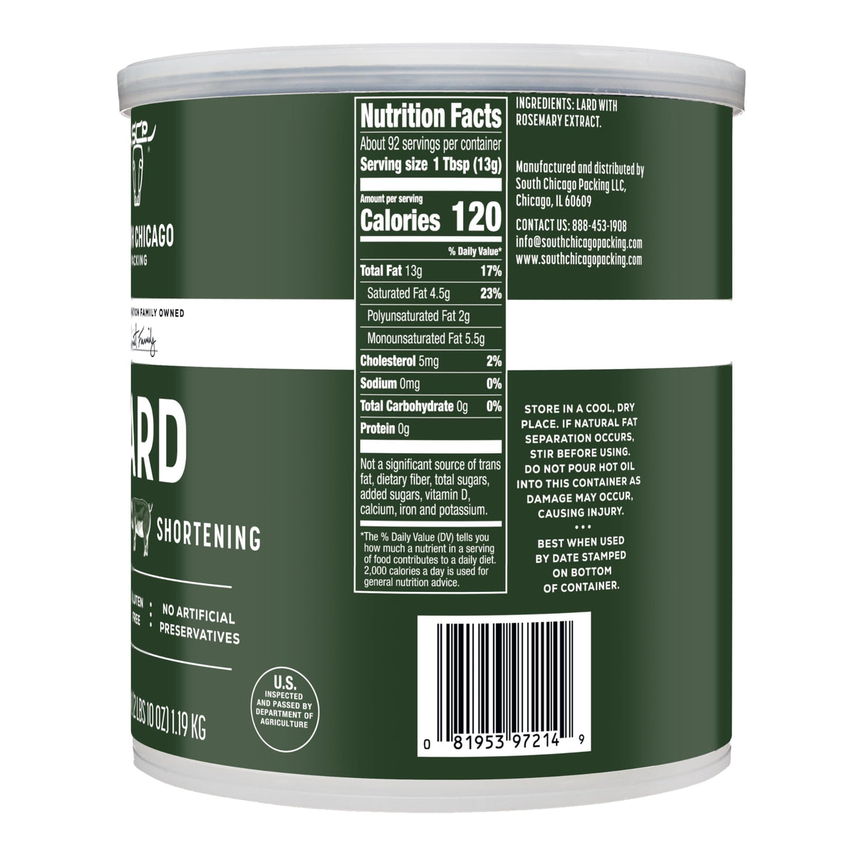 SCP South Chicago Packing lard shortening pie crust shot, delivers flaky pastries.