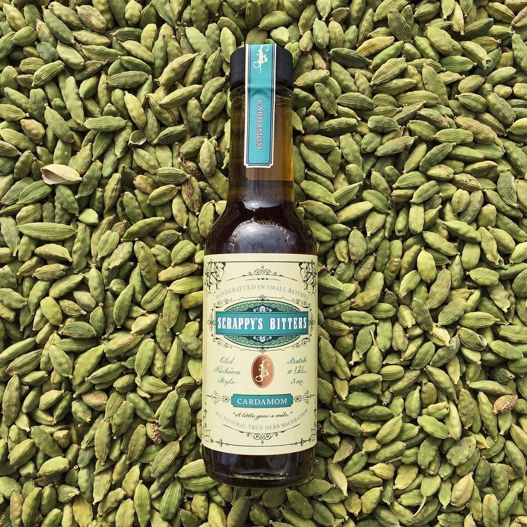 Scrappy's Cardamom Bitters organic zests highlight natural flavor with no artificial additives.