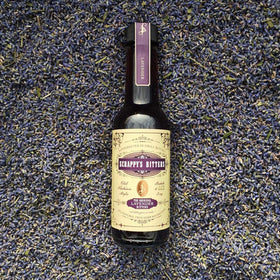 Scrappy's Lavender Bitters bottle view showing handcrafted quality.