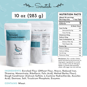Close-up of Scratch Premium Dough Conditioner showing smoother dough crumb potential.