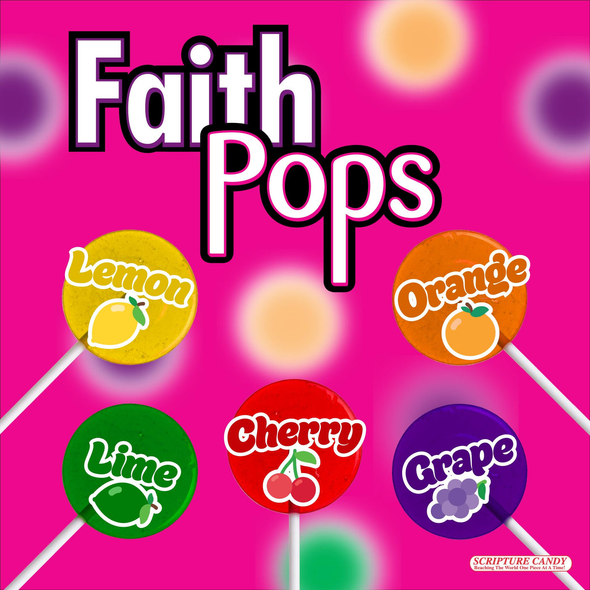 Scripture Candy Faith Pops individually wrapped lollipops for events