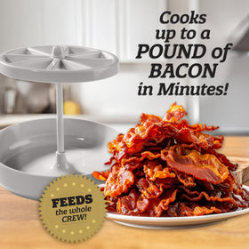 SCS Direct Bacon Wizard 1-pound capacity cooks a full bacon batch.