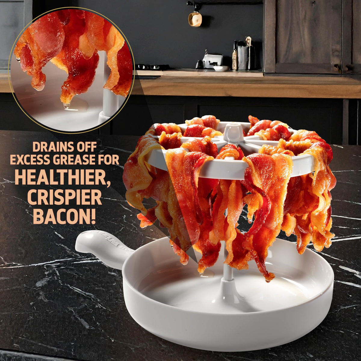 SCS Direct Bacon Wizard easy cleanup via dishwasher safe design.