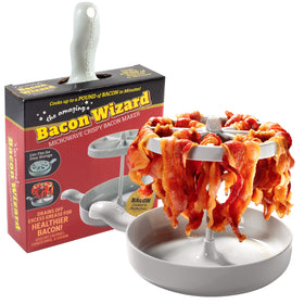 SCS Direct Bacon Wizard microwave bacon cooker in action delivers quick, crispy bacon.