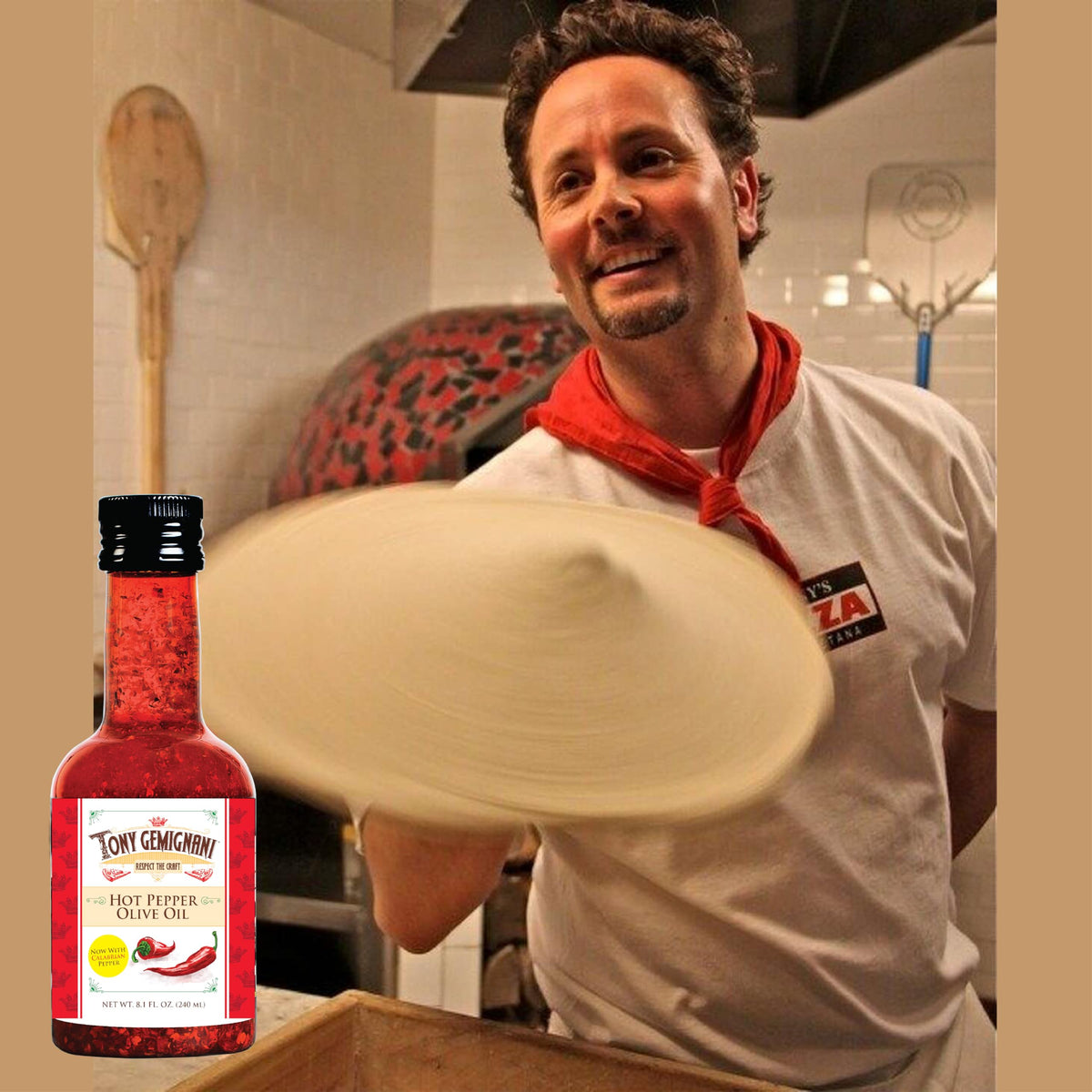 Sculpture House Tony Gemignani label emphasizes quality ingredients.