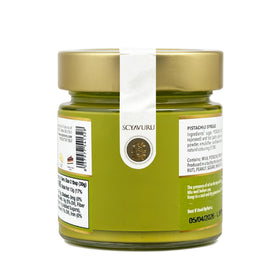 Scyavuru salty pistachio cream topping for desserts and cakes.