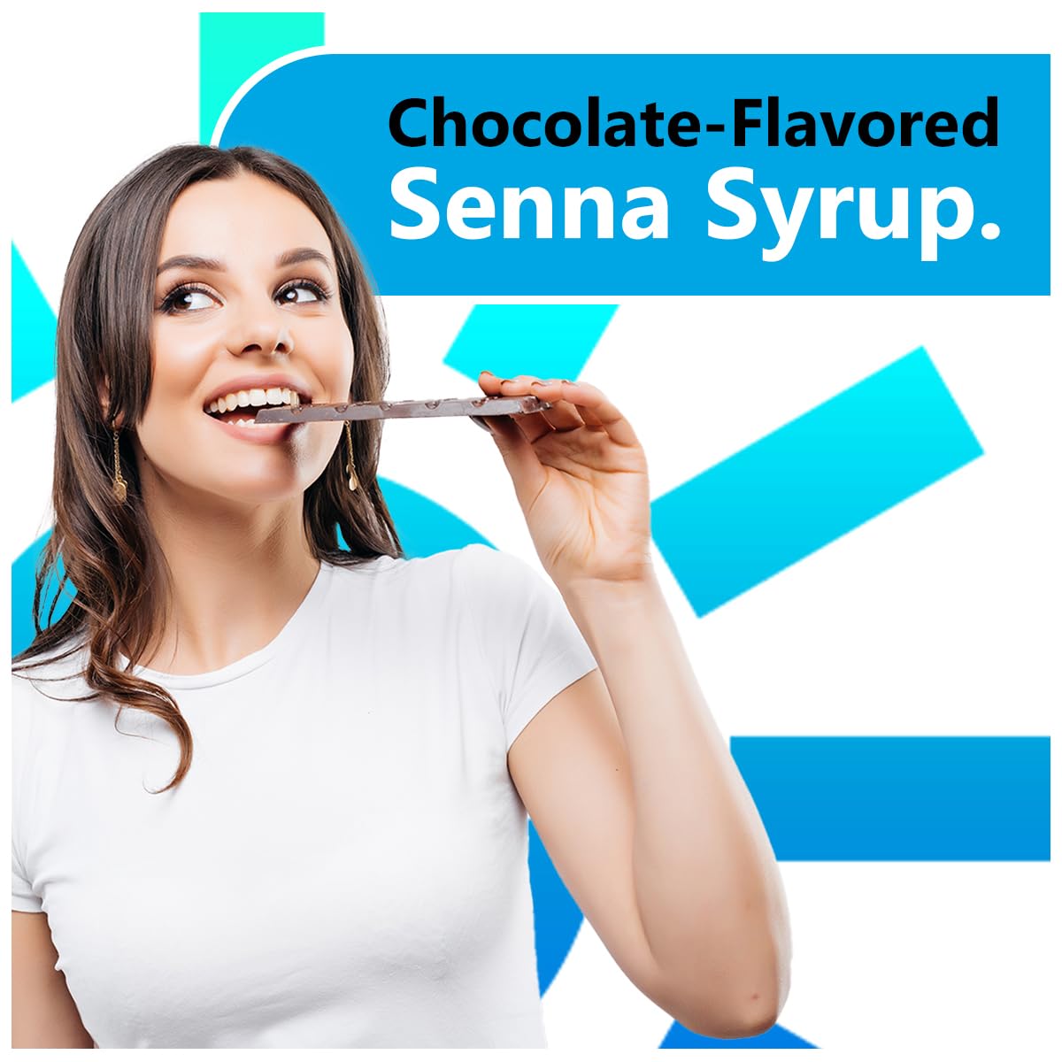 Natural, vegetable laxative from Senna extract, free of synthetic additives.
