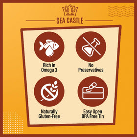 Sea Castle pull-ring can opening for quick, convenient use.