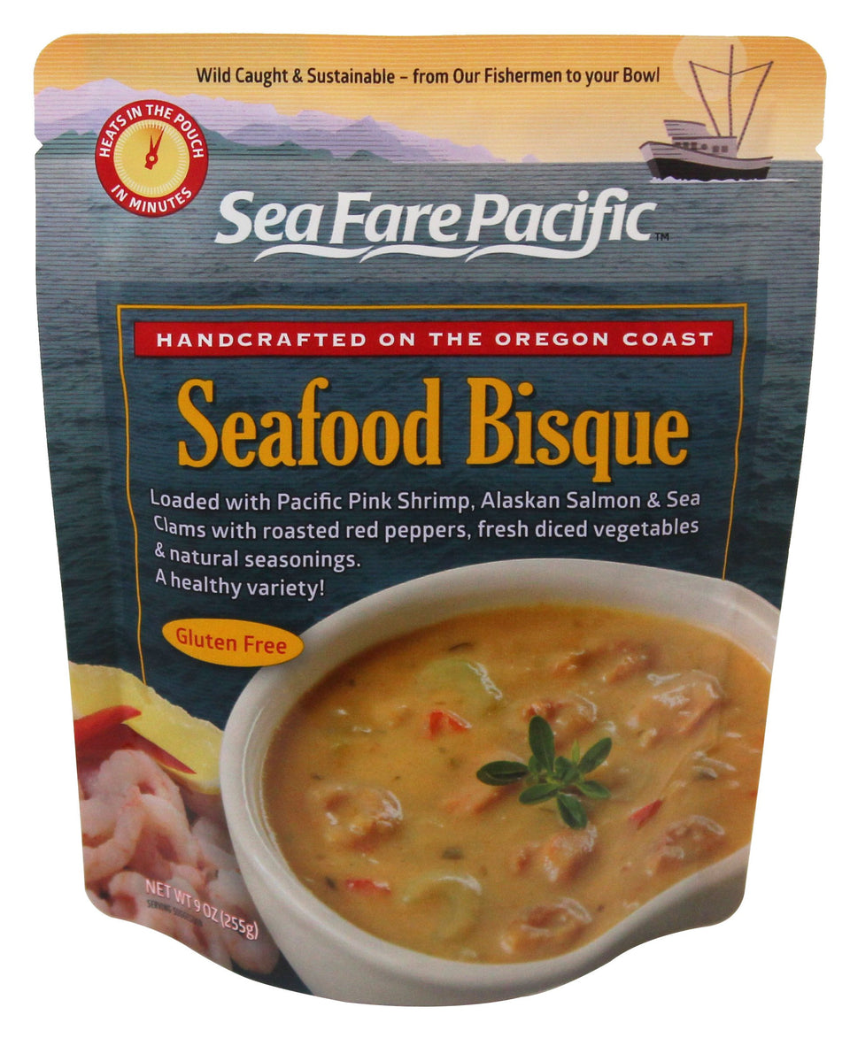 Sea Fare Pacific Seafood Bisque pack of eight, ready-to-heat meal with omega-3 benefits