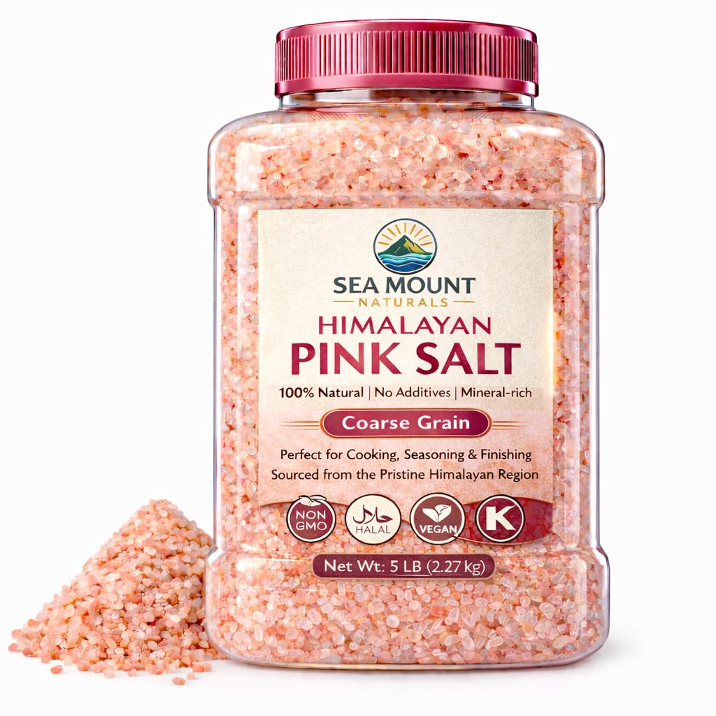 Sea Mount Naturals Himalayan Pink Salt coarse grain 5 lb pack boosts everyday flavor