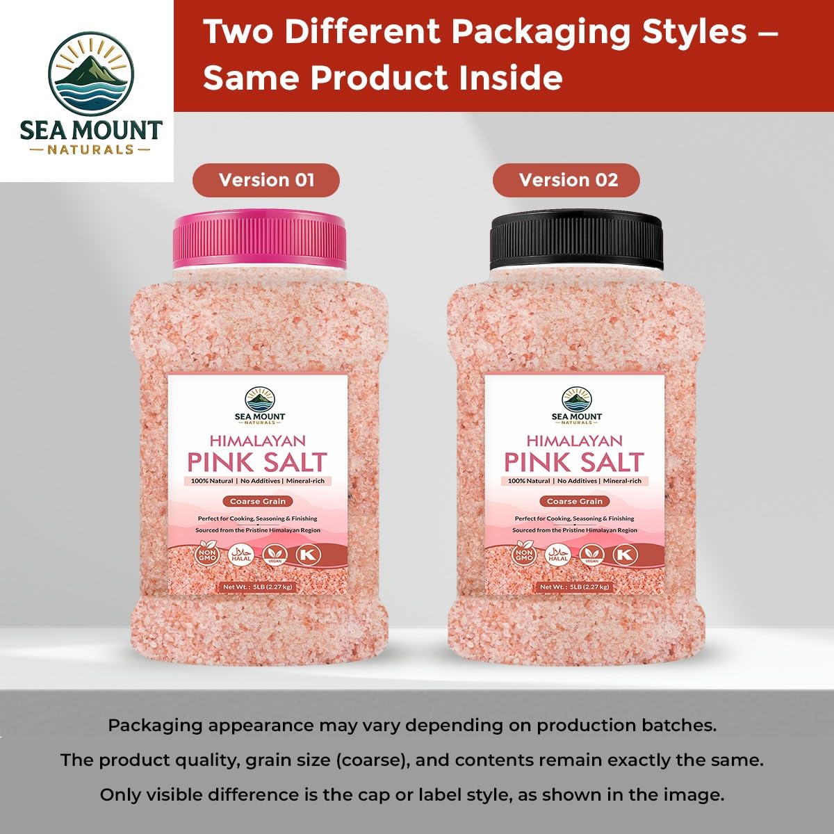 Sea Mount Naturals Himalayan Pink Salt on table for quick flavor boosts