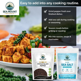 Sea Mount Naturals coarse sea salt refill for grinders and mills.