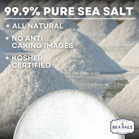 Close-up of 50lb bulk salt crystals for culinary prep and brining