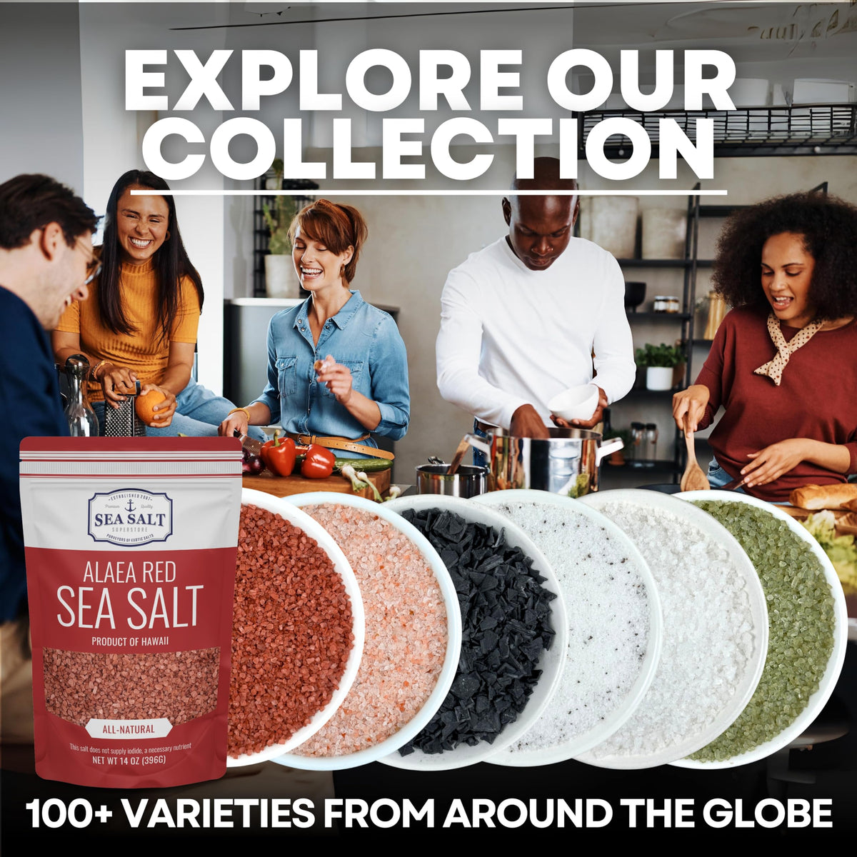 Sea Salt Superstore 5lb bag emphasizes freshness and long-term readiness.