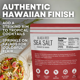 Sea Salt Superstore Alaea Red Salt finished dish with bright hue