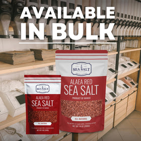 Sea Salt Superstore Alaea Red Salt glow on grilled vegetables