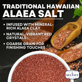Sea Salt Superstore Alaea Red Salt pack close-up shows mineral-rich texture