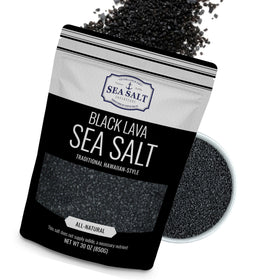 Sea Salt Superstore Black Lava Charcoal bottle for grilling adds mild smoky notes