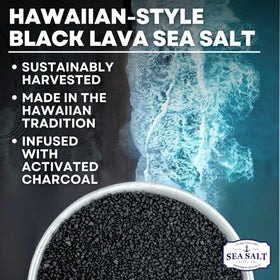 Sea Salt Superstore Black Lava Charcoal granules closeup show deep color and mineral depth.