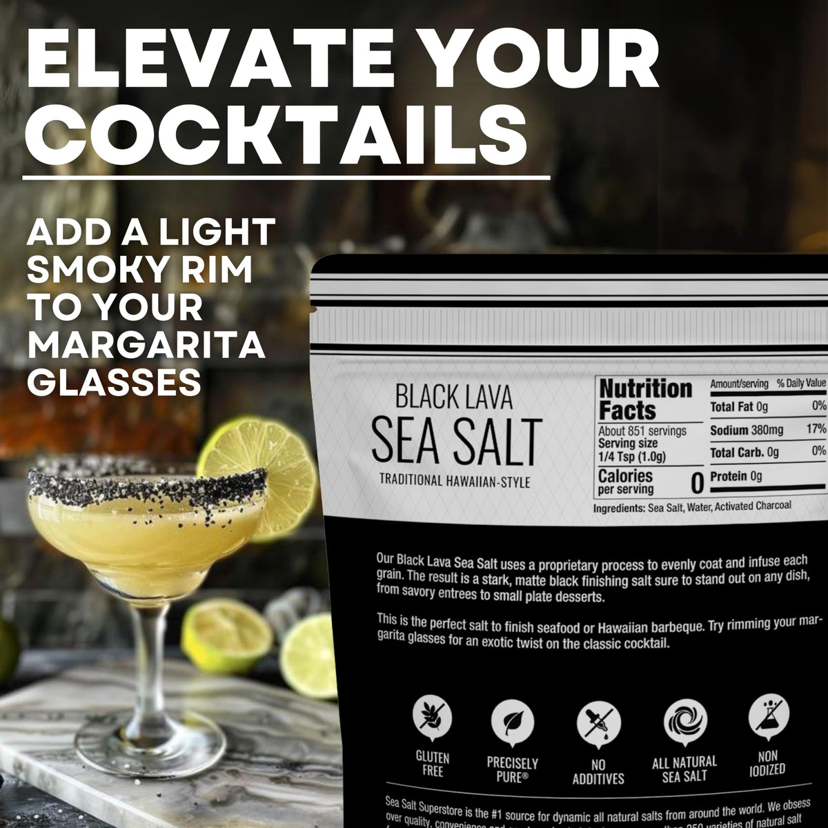 Black Lava Charcoal salt on grilled vegetables for color and depth