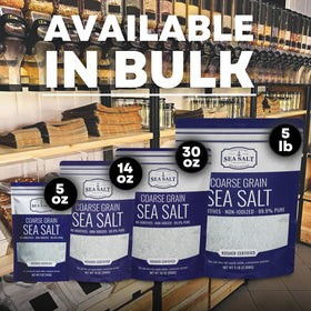 Sea Salt Superstore five-pound bag ready for pantry storage and cooking prep