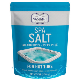 Sea Salt Superstore hot tub spa salt 10 lbs bag for easy dosing and stable salinity.