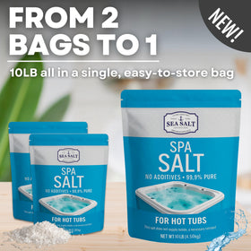 Sea Salt Superstore salt in use in a clean, inviting hot tub.
