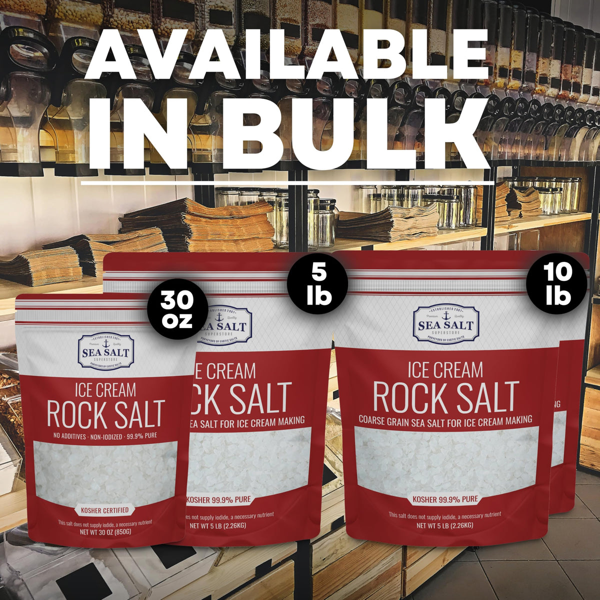 Sea Salt Superstore kosher, gluten-free label supports diverse dietary needs.