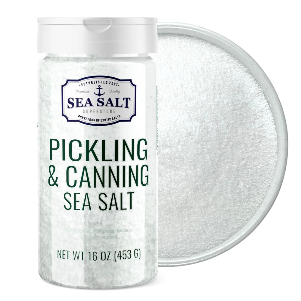 Sea Salt Superstore pickling salt bottle for natural preservation and flavor