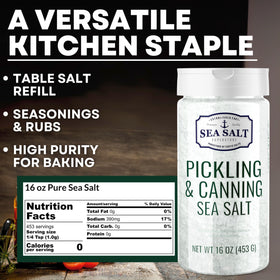 Sea Salt Superstore pickling salt closeup showing fine texture