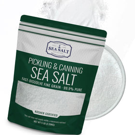 Sea Salt Superstore pickling salt pack for brining vegetables and preserving flavors.