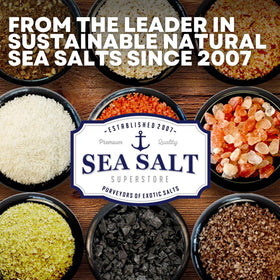 Sea Salt Superstore storage sealed for moisture-free, clump-resistant storage.