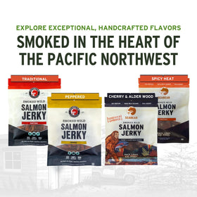 SeaBear wild king salmon jerky serving idea demonstrates convenient protein boost.
