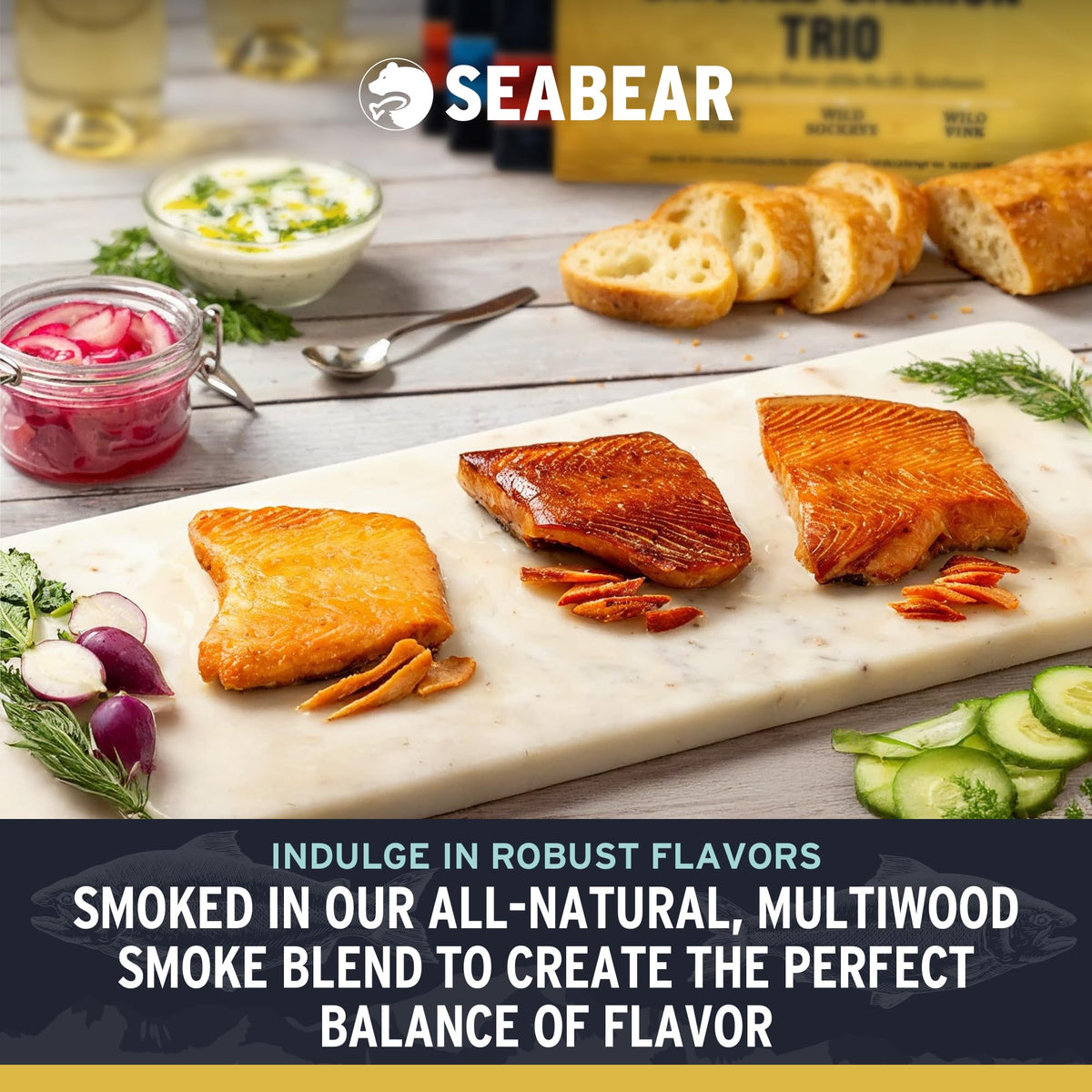 SeaBear Wild Pink 6oz fillet delivers delicate flavor for canapés