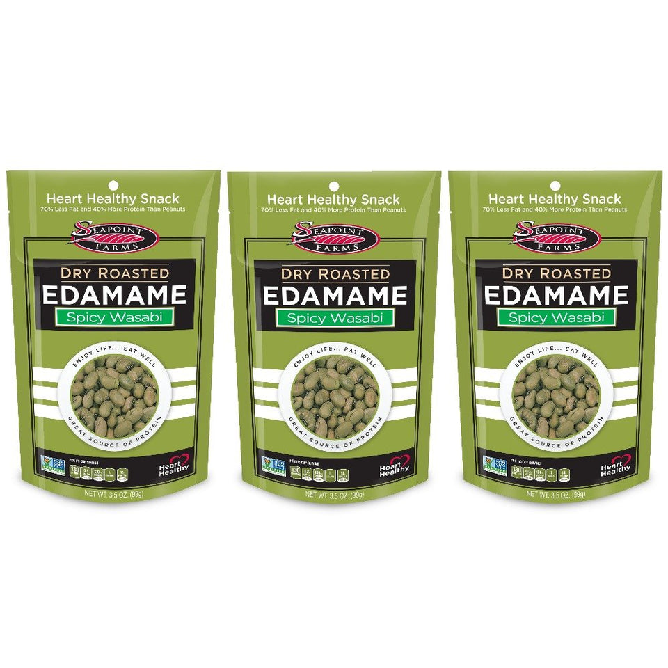 Seapoint Farms edamame wasabi pouch – snack-ready, plant-based protein.