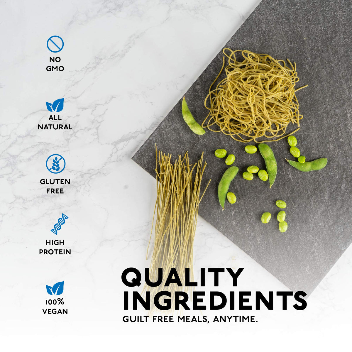 Three-pack box front featuring Seapoint Farms organic edamame spaghetti.