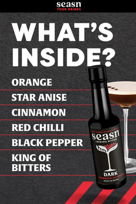 Seasn DARK bottle seal closeup communicates quality and allergen-free appeal.