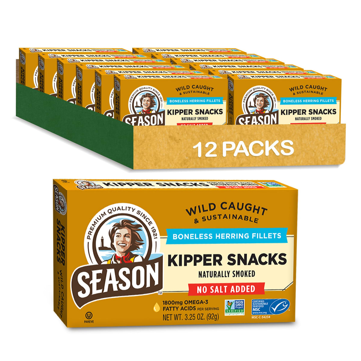 SEASON Kipper Snacks butterfly-slice fillets offering quick protein for on-the-go meals