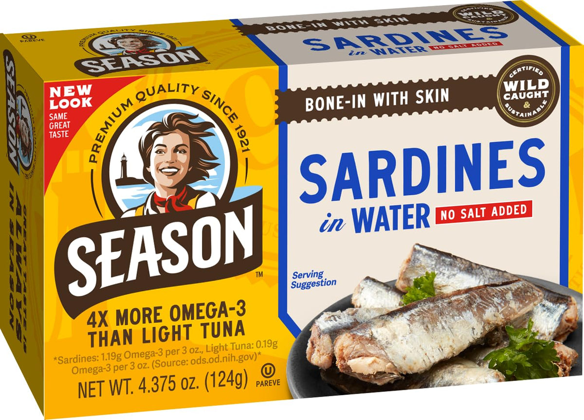 SEASON bone-in sardines—calcium-rich option for a varied diet.