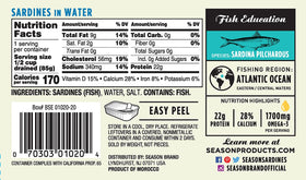 Season Sardines in Water served on toast, a quick protein-rich meal idea.