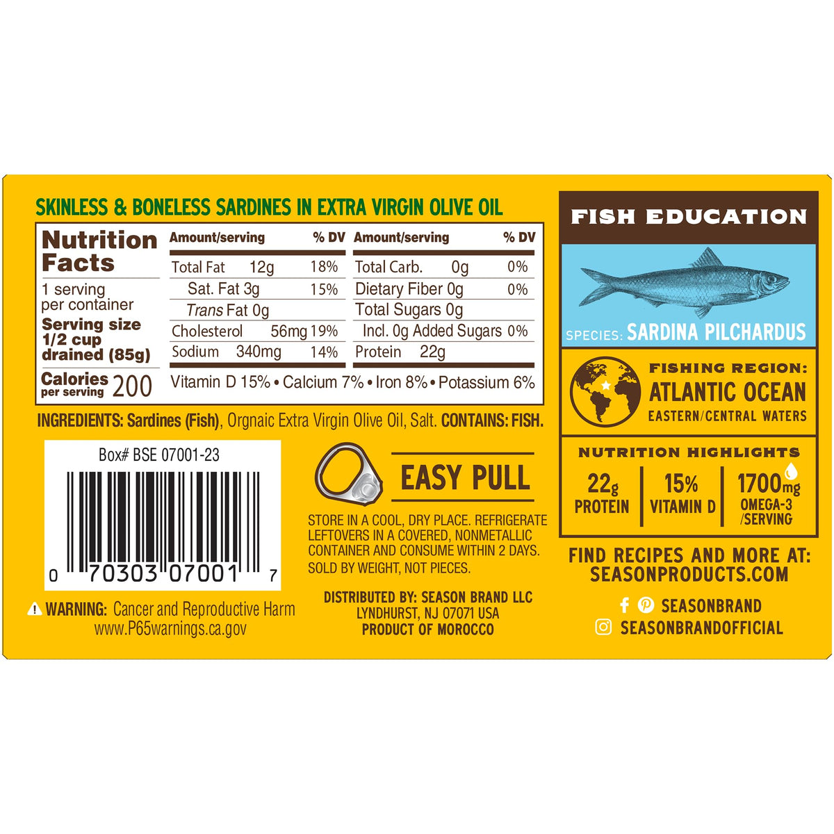 Season Sardines on salad topper adds Mediterranean flavor and omega-3.
