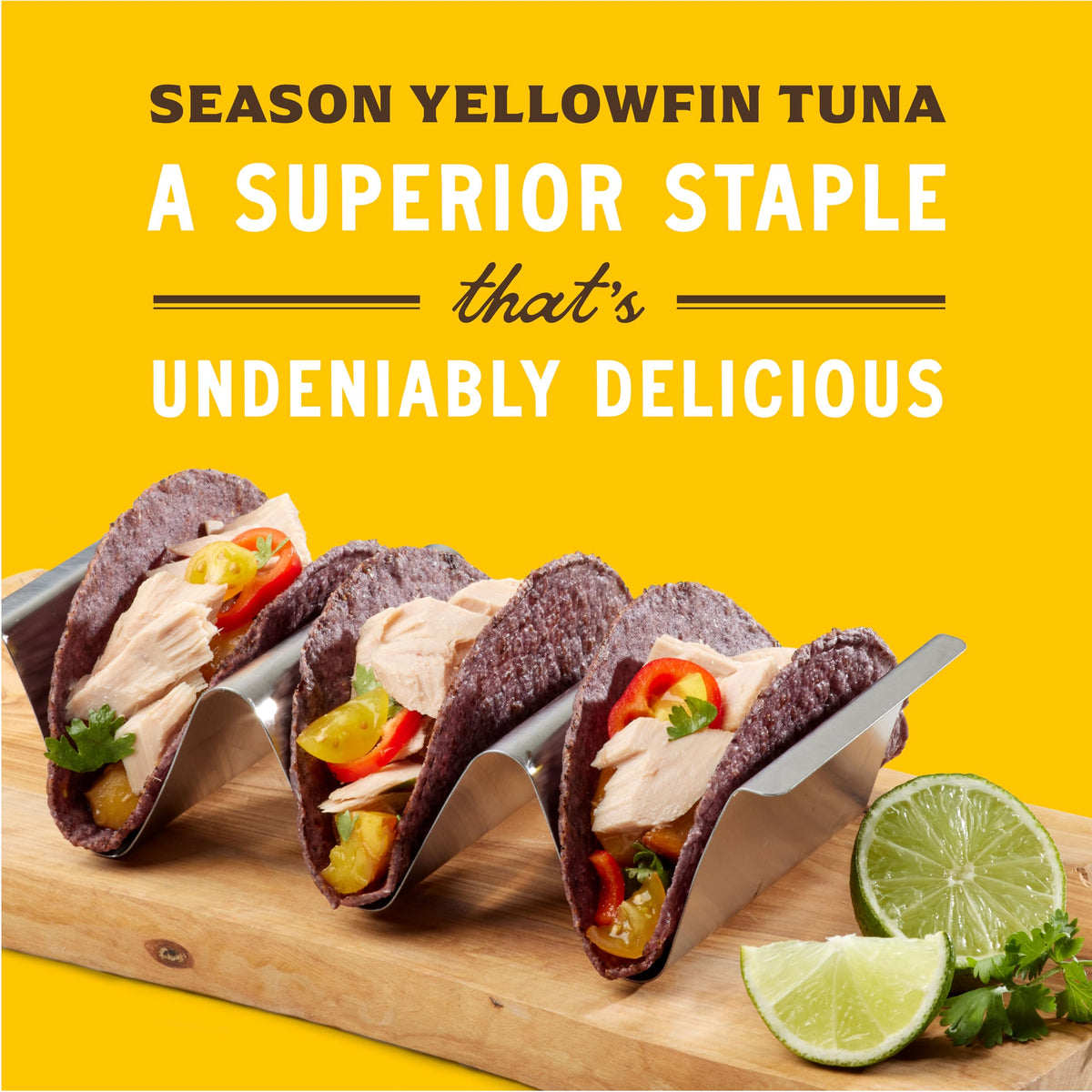 Hand opening a Season olive oil tuna jar, showcasing convenient packaging.