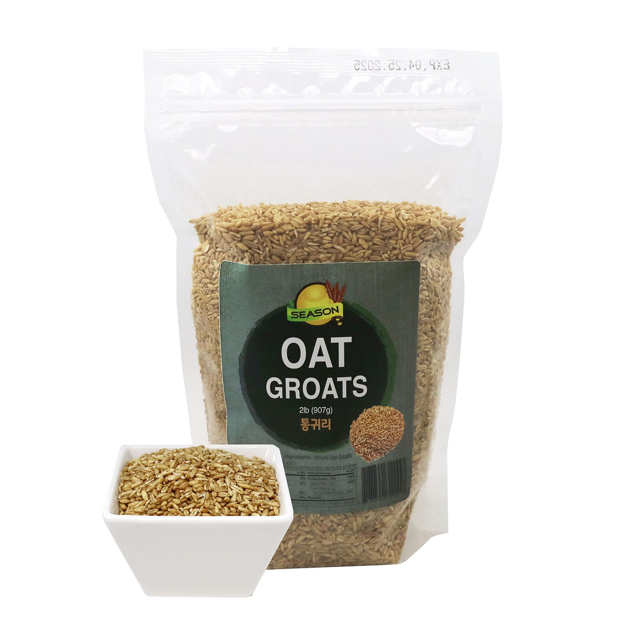 Season1 oat groats dry grains pack showing USA-made packaging.