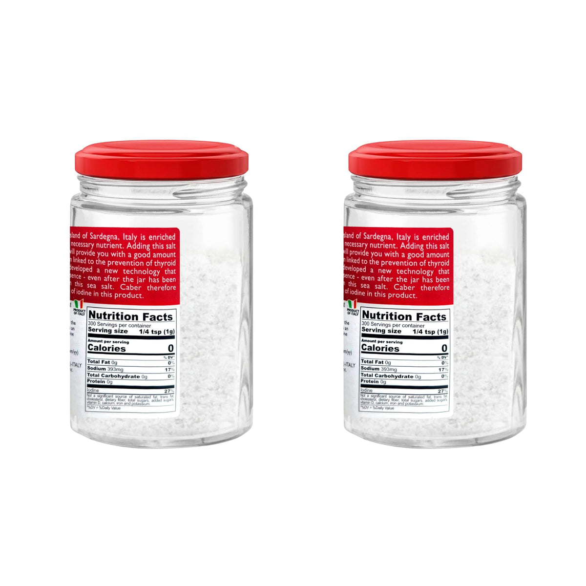 Seasonello coarse salt crystals close-up for enhanced texture.