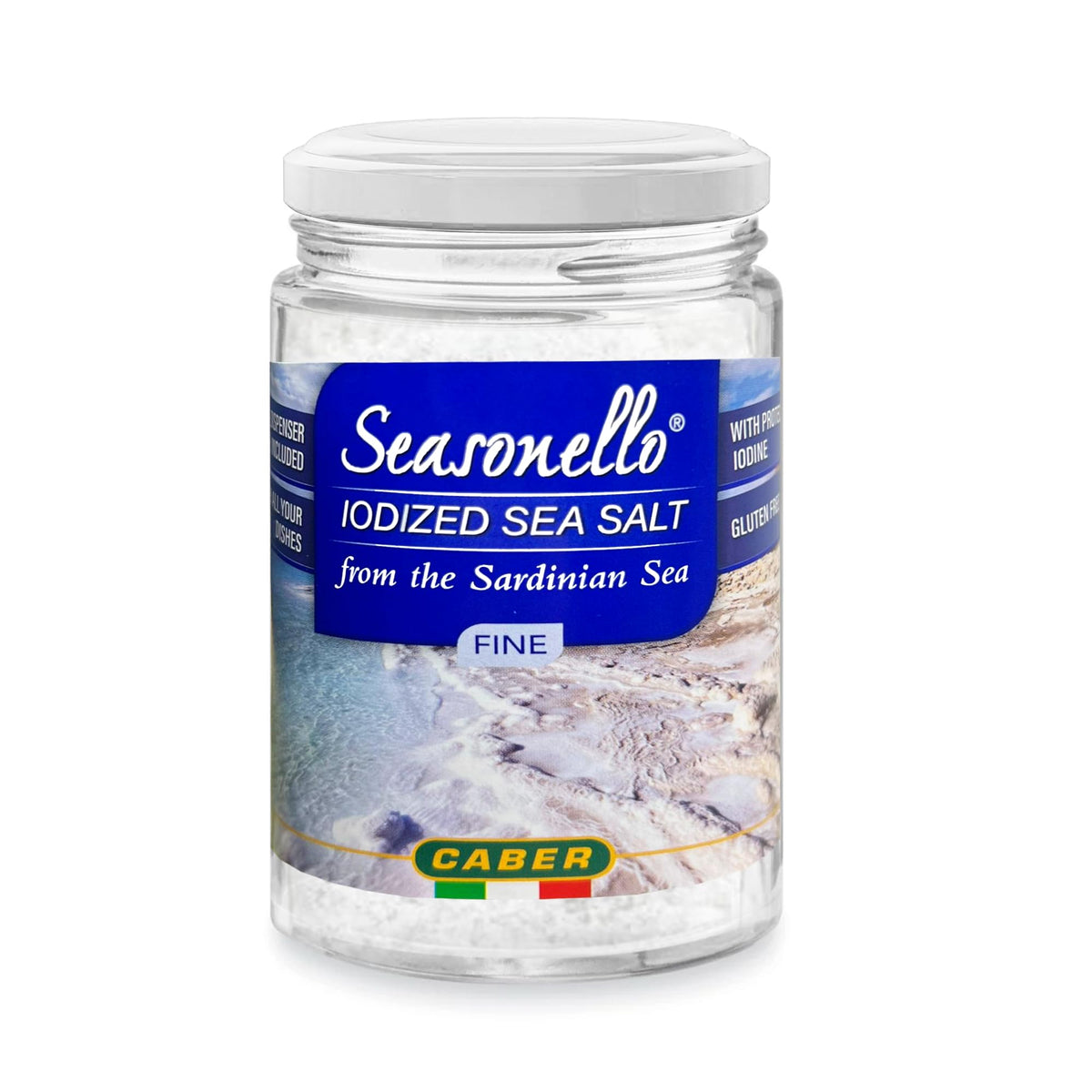 Seasonello Sardegna iodized sea salt crystals for quick seasoning