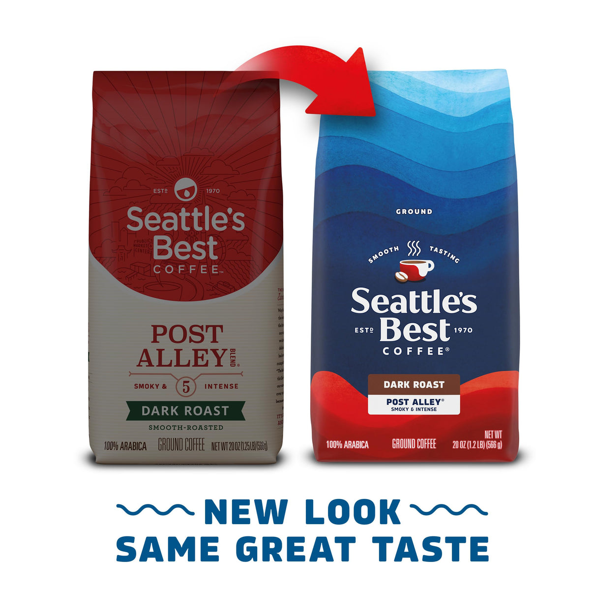 Post Alley Arabica beans offer bold aroma and refined flavor.