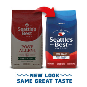 Seattle's Best Coffee Post Alley arabica beans, ideal for smooth, cafe-quality mornings.