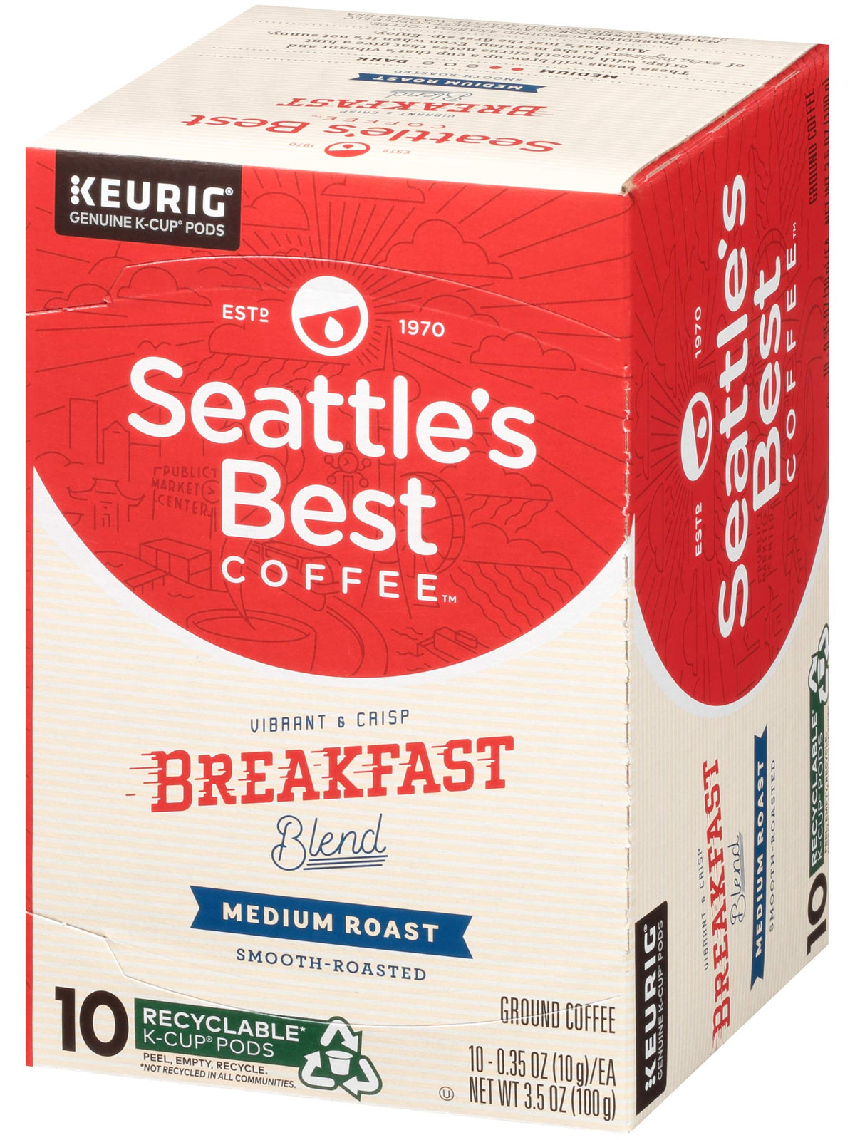 Aromas rise from Seattle's Best Breakfast Blend cup, signaling a comforting morning.