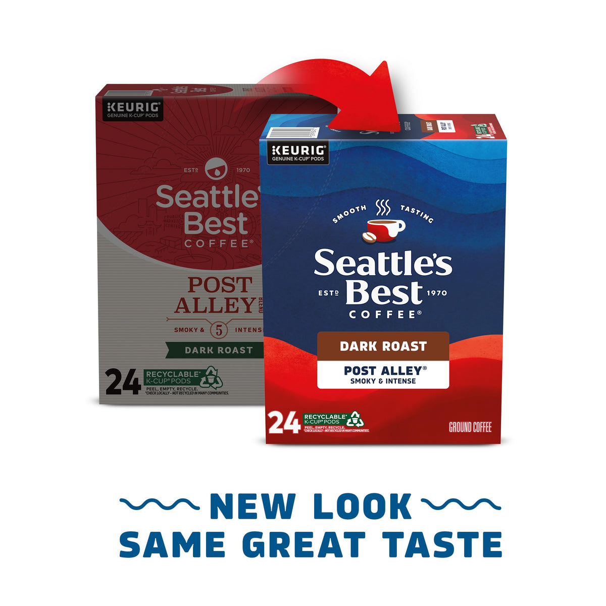 100% Arabica beans used in Seattle's Best Post Alley dark roast.