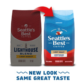 Light-roast Lighthouse beans ready to grind for versatile brews